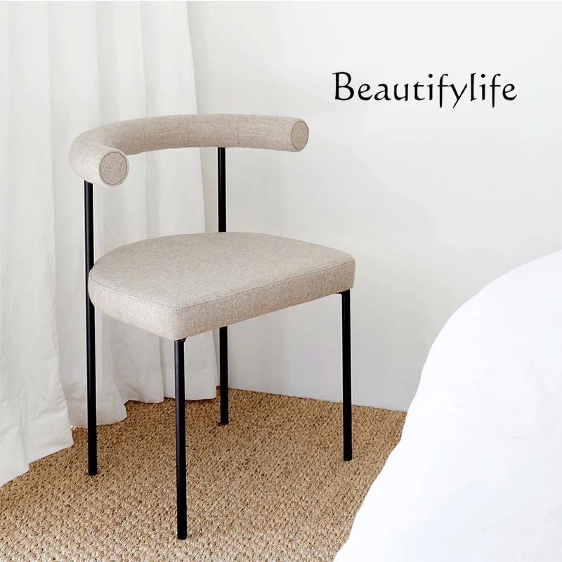Nordic fabric soft bag back chair hotel wrought iron simple leisure chair
