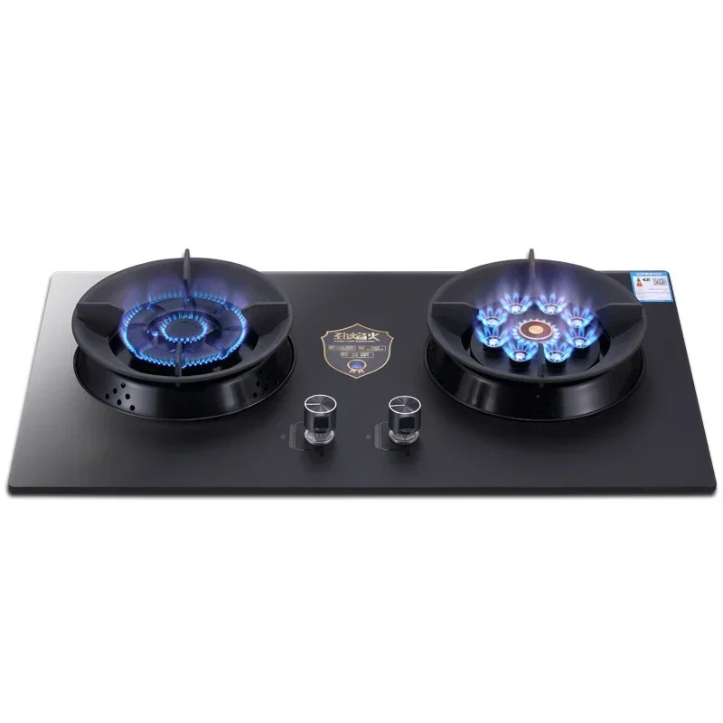 A16 Dual-Burner Gas Stove/ Table Embedded Dual-Purpose 4.5KW Fierce Fire Gas Stove/Electronic Pulser/Toughened Glass Panel