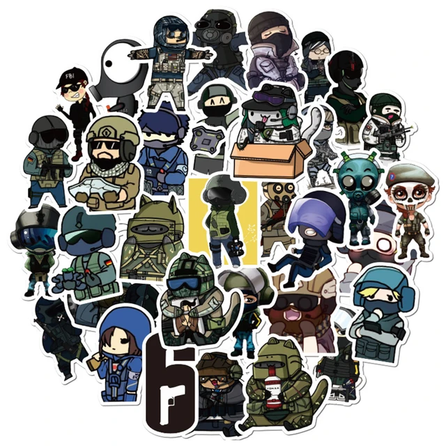 49PCS/Pack FPS Games Tom Clancy's Rainbow Six Siege Stickers For Computer Laptop Car Trunk Bike Waterproof Sticker Decal Kid To 4