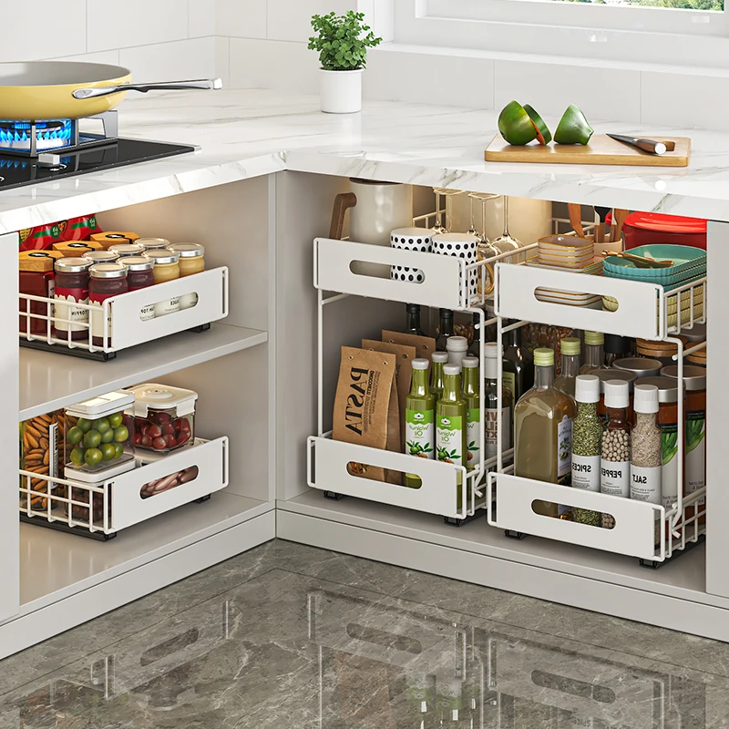 2-Tier Pull-Out Under The Cabinet Storage Rack, Metal 5