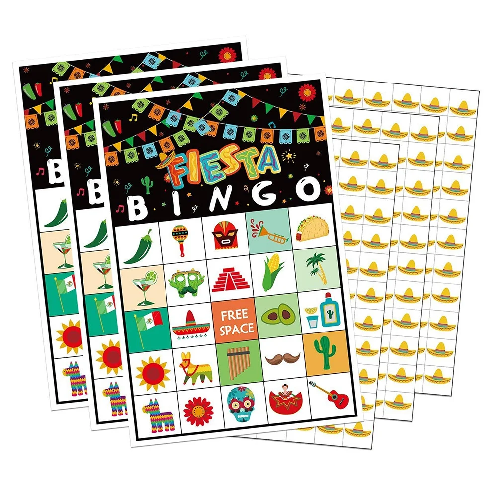 

24 Player Party Game Bingo Cards Accessory Paper for Fun Intellectual Development Plaything Supplies