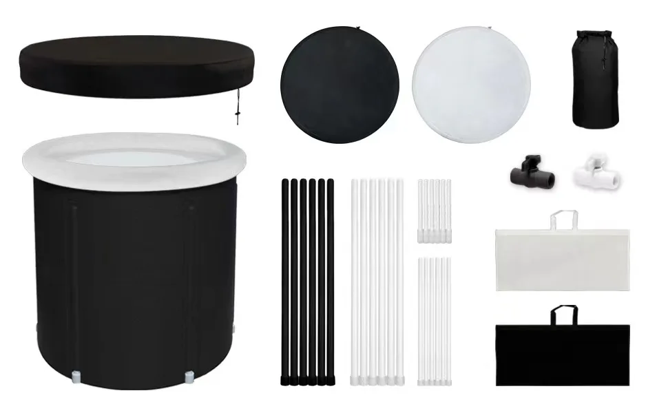 Portable Plastic 80*80cm Foldable Bath Bucket Inflatable Spa Ice Bath Tub For  For Adults Ice Bath tubs 4