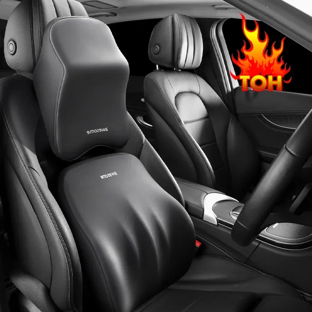 New Car Headrest Lumbar Support Pillow Memory Foam Neck Cushion With Shoulder Protector For Enhanced Comfort Tools Visible
