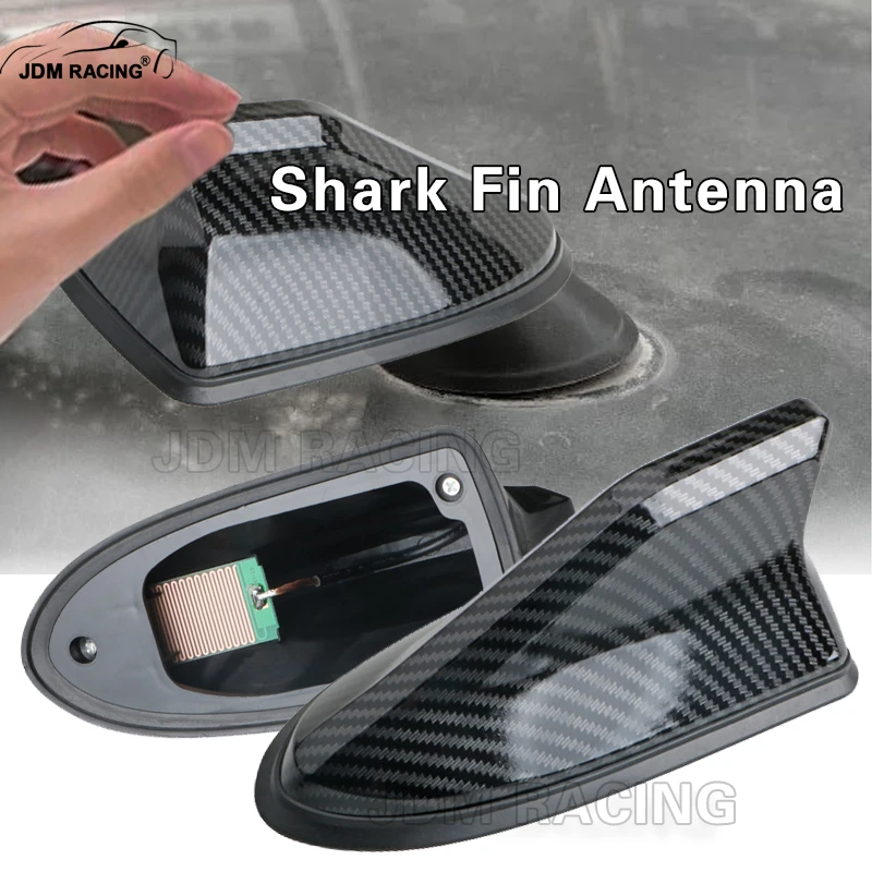 17cm Car Roof Shark Fin Antenna Cover Sticker Carbon Fiber Universal Auto Radio AM FM Antenna Signal Amplifier Car Accessories – Buy The Best Products In The Online Store - Foto 4