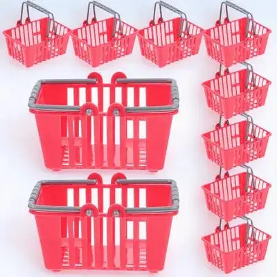 20Pcs 미니어처 쇼핑 바구니 4-5세 어린이를 위한 현실적인 역할놀이 액세서리 마이크로 풍경 장식 사진 소품 소형 소매 상품