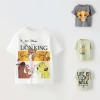 Simba Pattern Boys T-shirt Summer Kids Clothing Fashion Loose Tees Tops Children Clothes Cartoon Short Sleeve Tops Boys' Tshirts 1