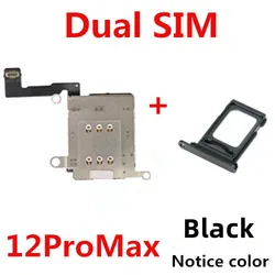 AliSunny Dual Sim Card Reader with Tray Slot Holder Adapter (1set 12PM Black)