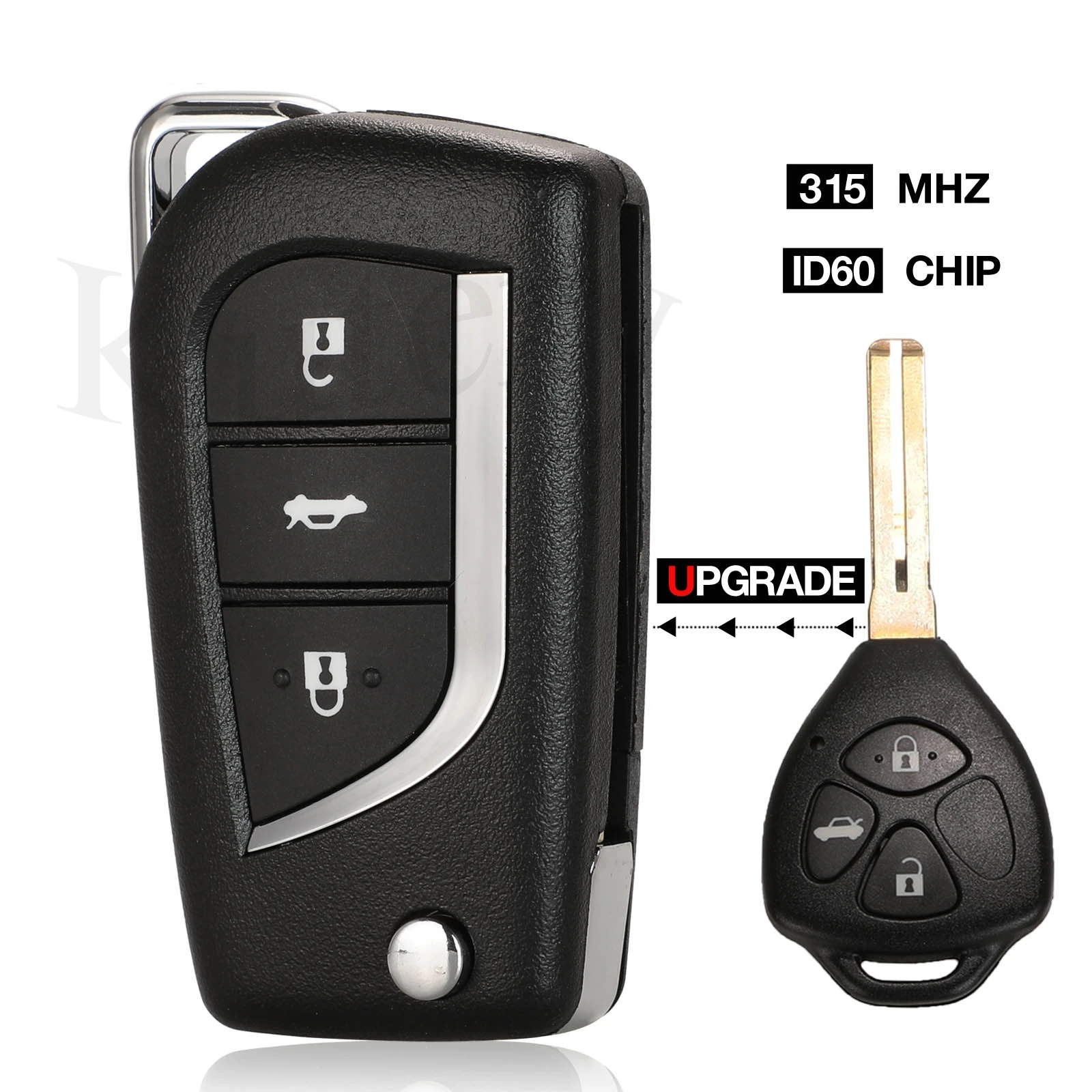 

Jingyuqin 315 МГц ID60 чип откидной дистанционный Автомобильный ключ для Toyota Corolla camry HIGHLANDER rav4 корона с 2010 2011 2006 2008