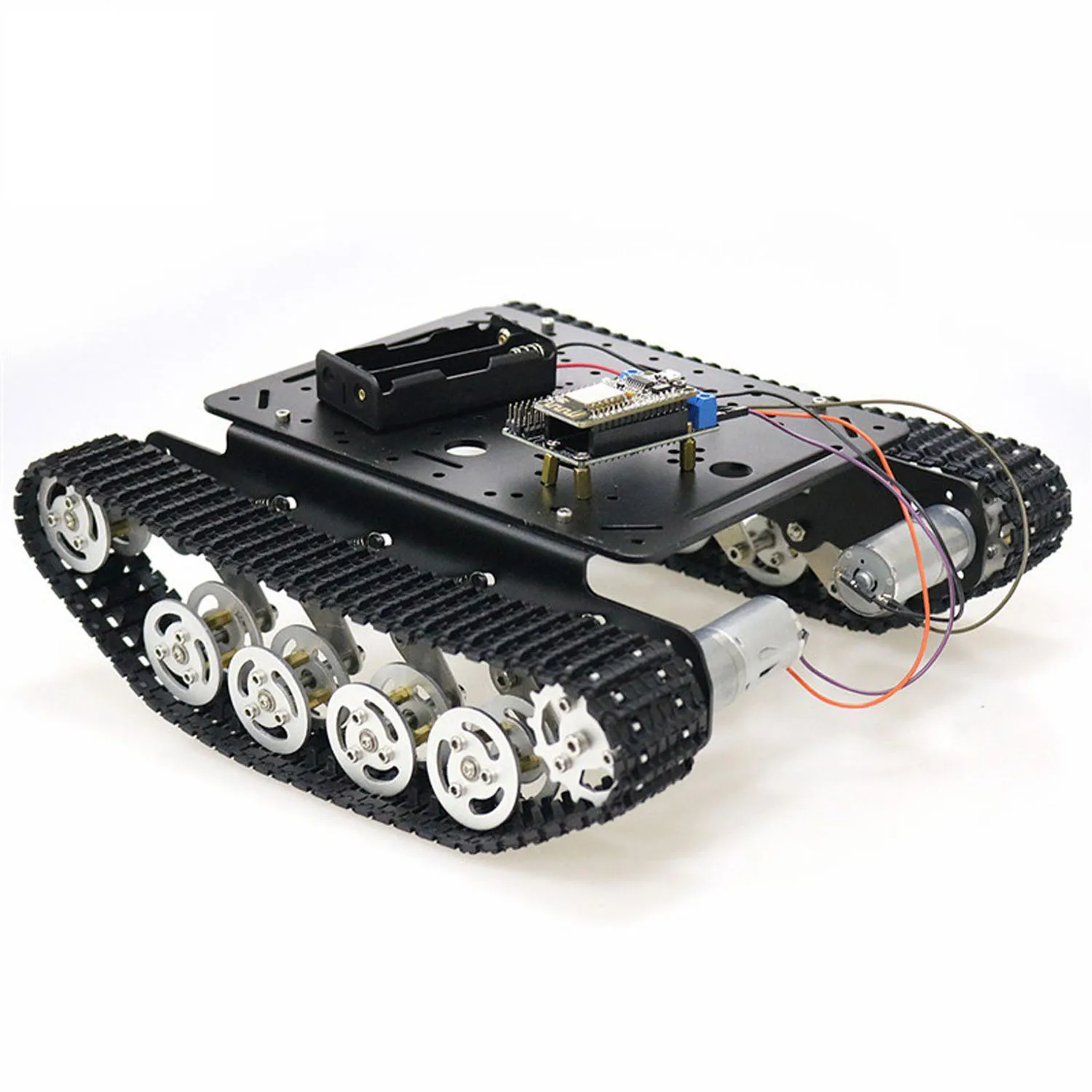 ESP8266 WiFi 제어 충격 흡수 Nodemcu 개발 보드 + L293D 모터 드라이버 보드가있는 스마트 로봇 탱크 섀시 DIY TS100