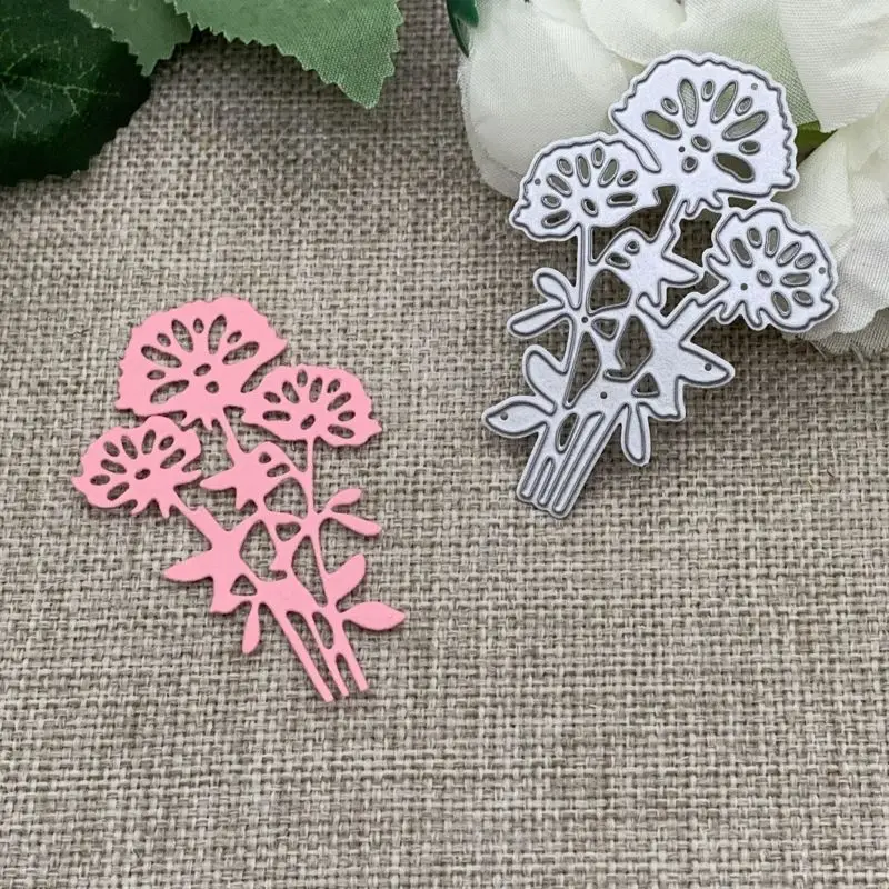 

Three Bunch of Flowers Metal Cutting Dies Stencils For DIY Scrapbooking Decorative Embossing Handcraft Die Cutting Template Mold