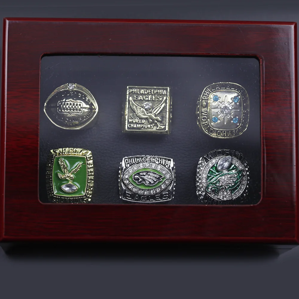 6pcs/set New Creative Champion ring Set souvenir Gift for Friends Ring rugby football Gift Fan souvenir ring 3