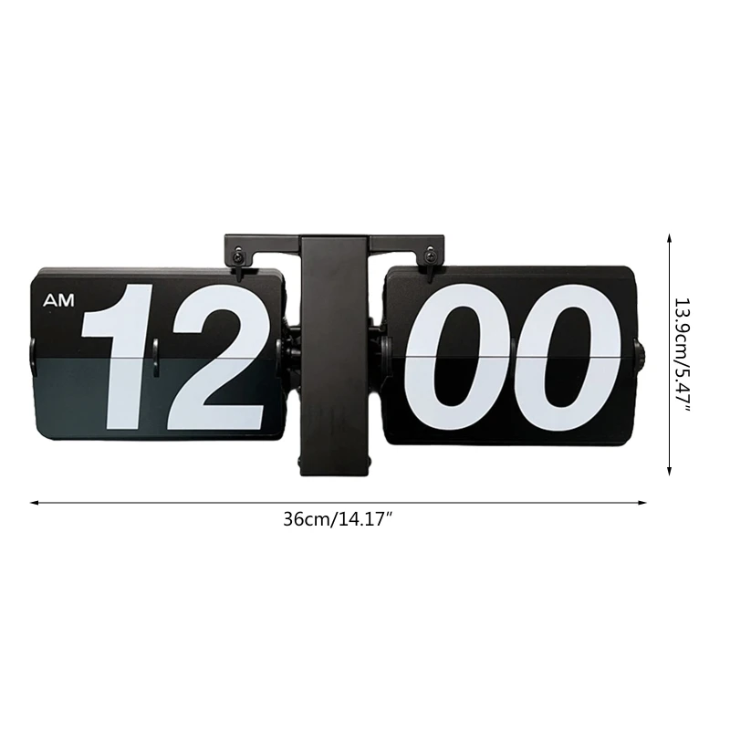 Flip Desk Clock Auto Flip Wall Mount  Powered Large Numbers Home Decor R7UB 6