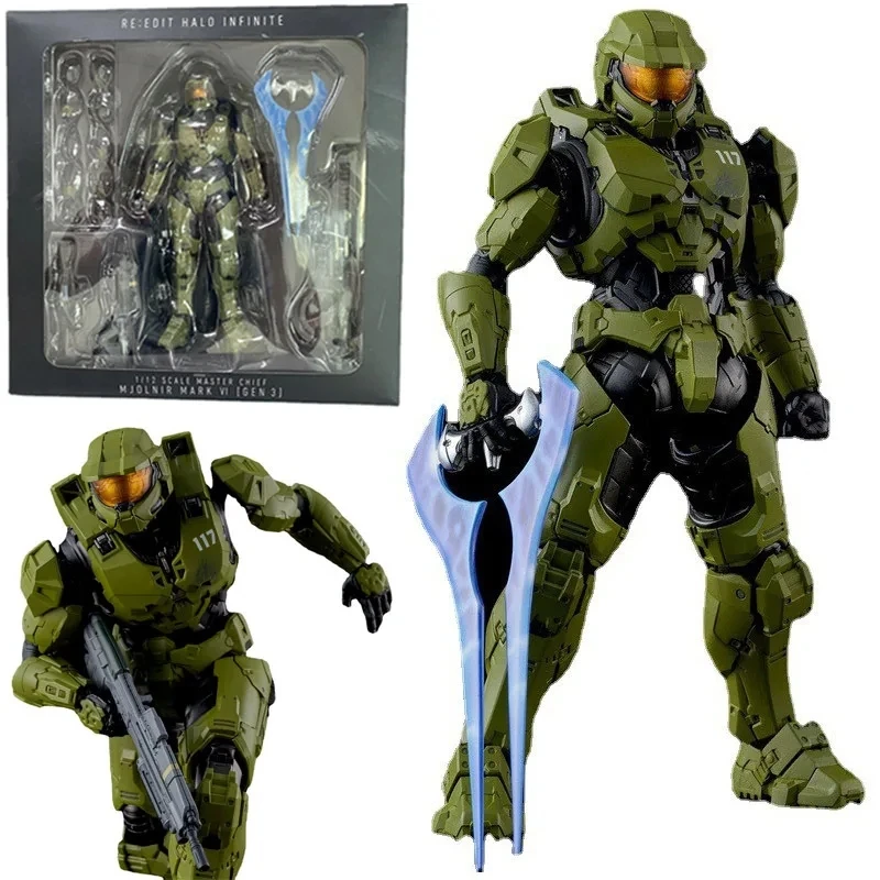 McFarlane 연습 헤일로 5 하사 헤일로 인피니트 1/12, 움직이는 모델 인형, 18cm 액션 피규어 장식 상자