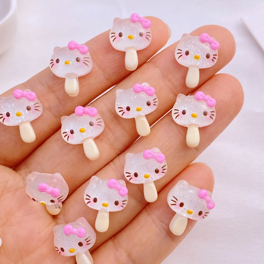 Cute Mini Resin 11*15mm Little Shiny Cat Popsicle Series Flatback Ornament Jewelry Making Manicure Hairwear Accessorie 20Pcs resin jewelry accessories