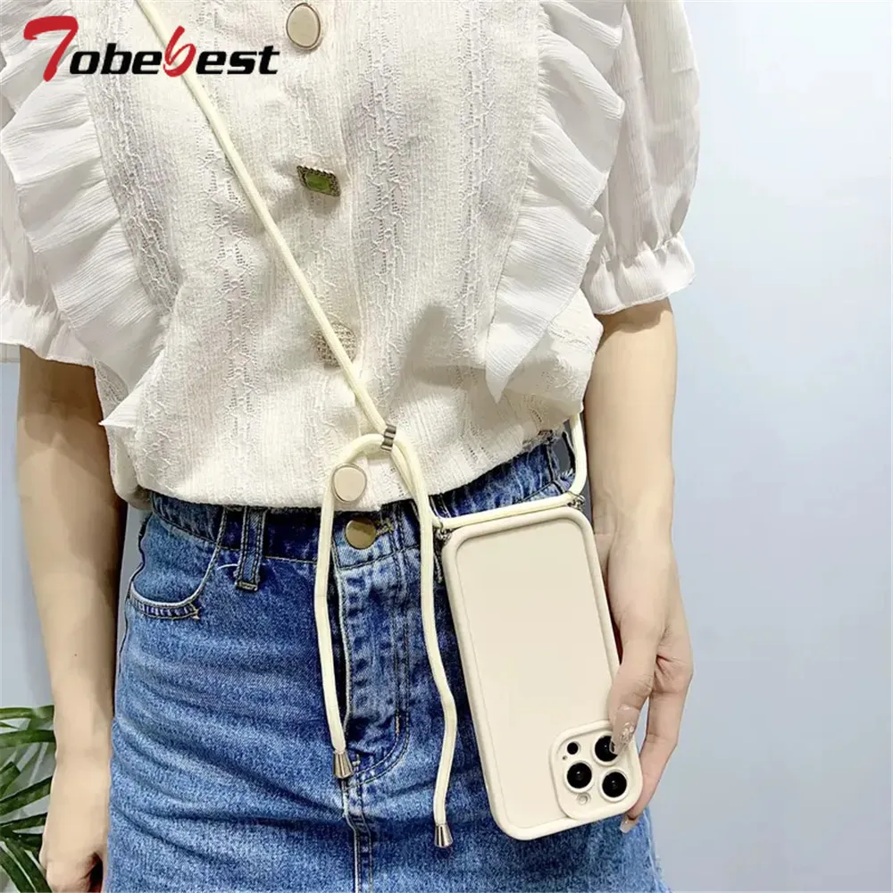 Crossbody Adjustable Lanyard Strap Rope Case - Soft Silicone Cover