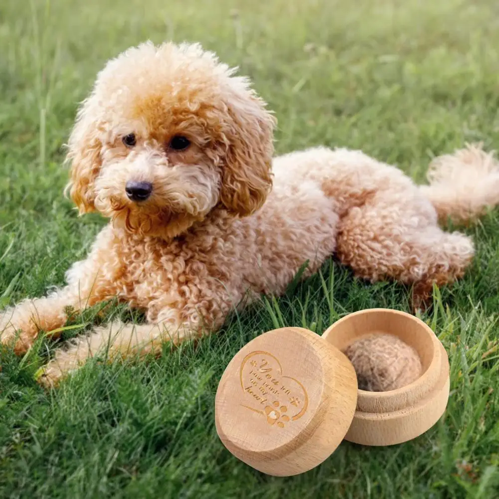 

Paw Print Pet Keepsake Box Elegant Wooden Paw Print Pet Keepsake Box Engraved Design Smooth Surface Ideal for Pet Cremains