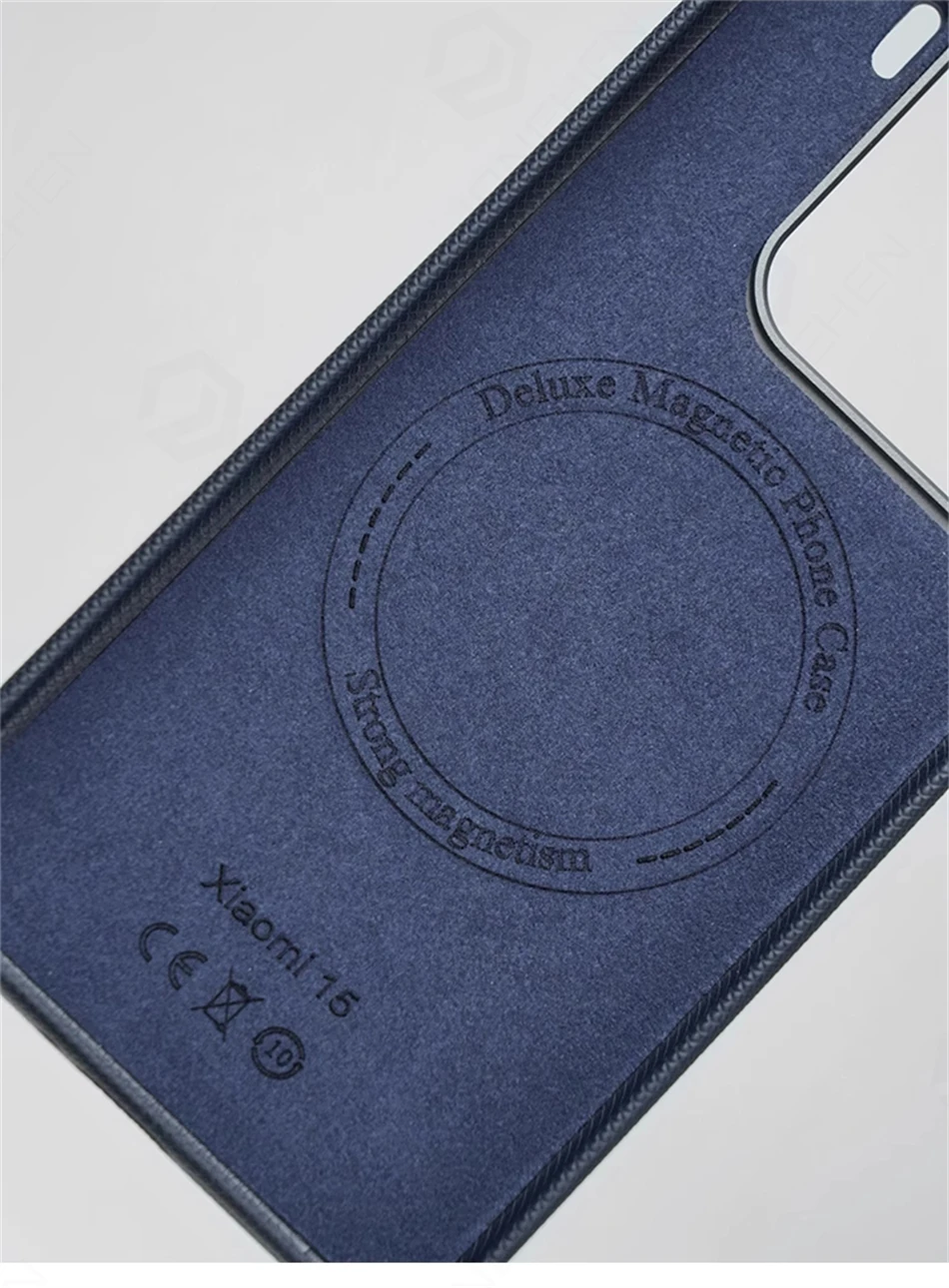 Luxury Diamonds Texture Leather MagSafe Case - Alloy Lens Wireless Charging Back Cover