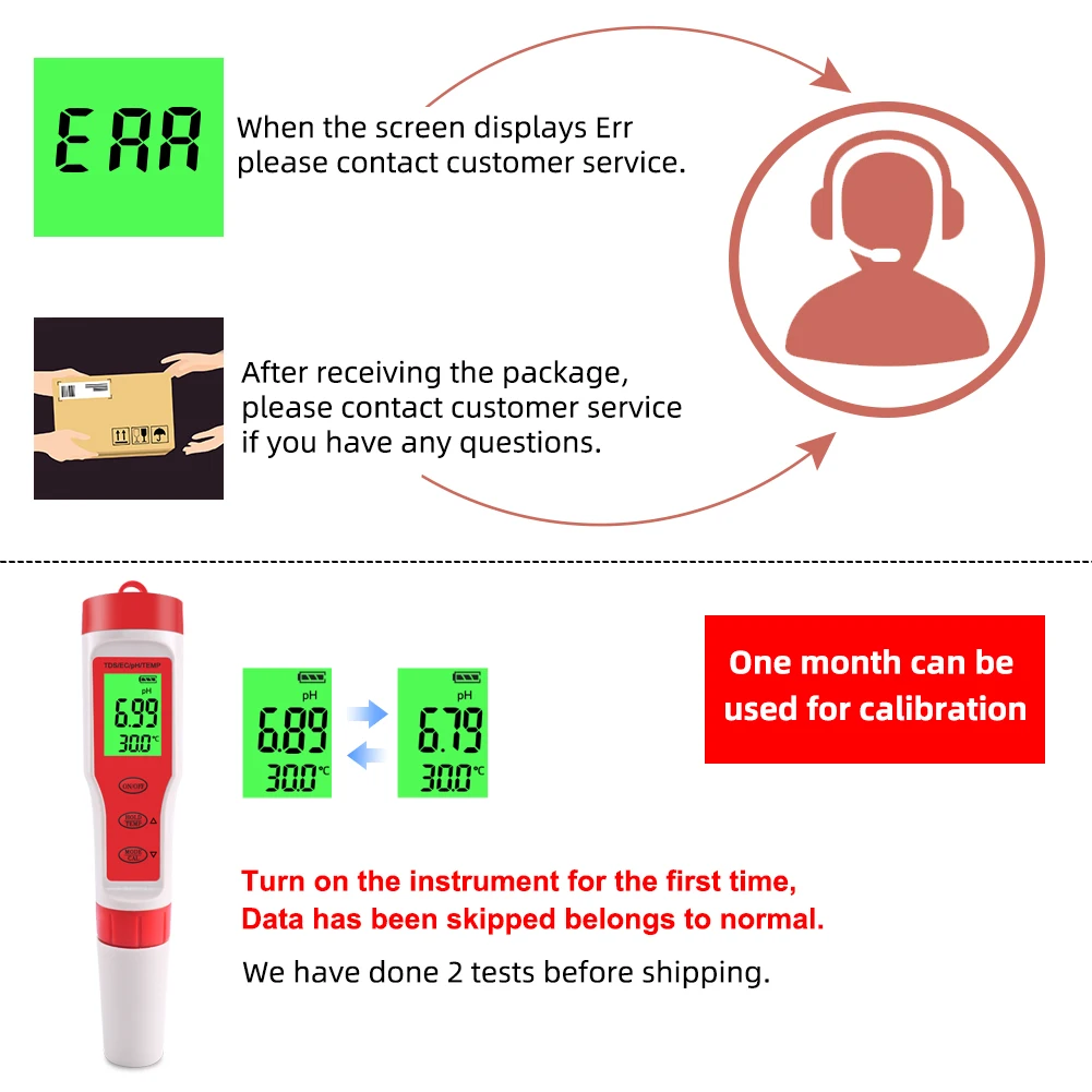 4 IN 1 PH TDS EC Temp Meter Digital Water Quality Tester 0.01 High Precision Aqu