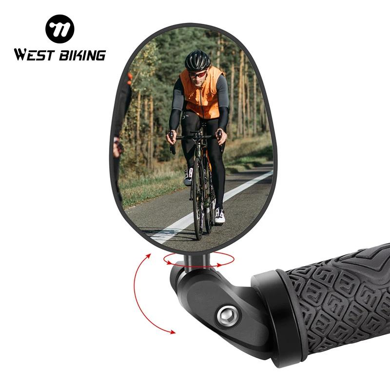 

WEST BIKING Universal Bicycle Rearview Mirror Adjustable Rotate Wide-Angle Cycling Handlebar Rear View for MTB Road Bike