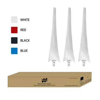58 ซม.22.83 "ความยาวคาร์บอนไฟเบอร์สีขาวสีแดงสีดําสีฟ้าสีเส้นใยไนลอนกังหันลมใบมีดสําหรับ DIY Windmill 1