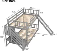 Twin Bunk Beds with Slide for Kids, Low Profile Bunk Beds with Staircase, No Box Spring Needed 1