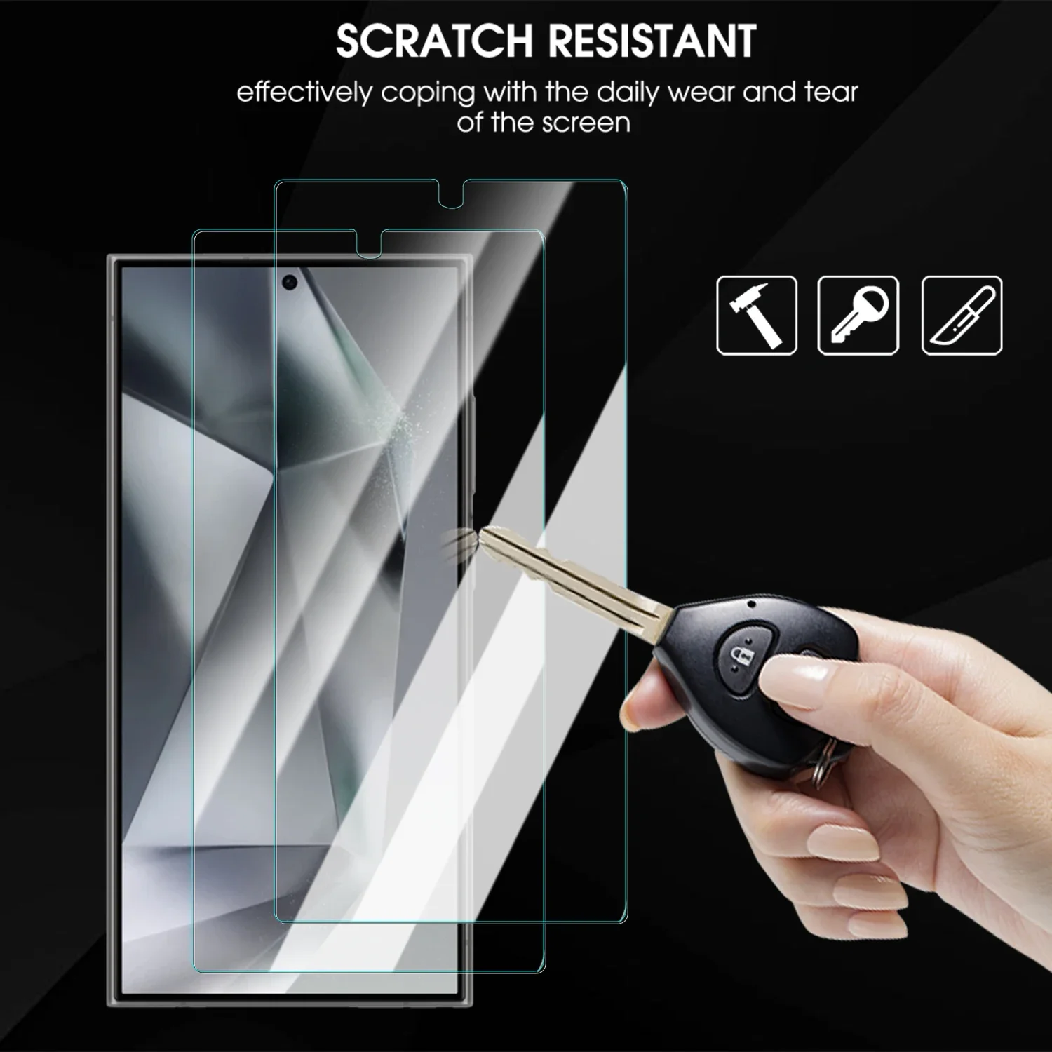 Ultra Clear Tempered Glass Fingerprint Unlock Screen Protector - Anti-Scratch Premium Film
