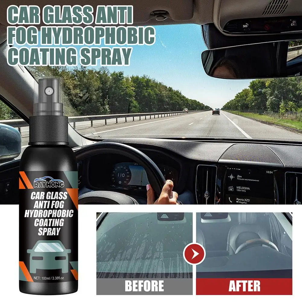 100ml Automobile Windshield Spray Anti Rain Coating For Car Glass Hydrophobic Anti-rain Car Liquid Windshield Mirror Mask A0W6 glass film coating agent universal anti fog spray hydrophobic anti rain liquid windshield mirror mask auto exterior accessories