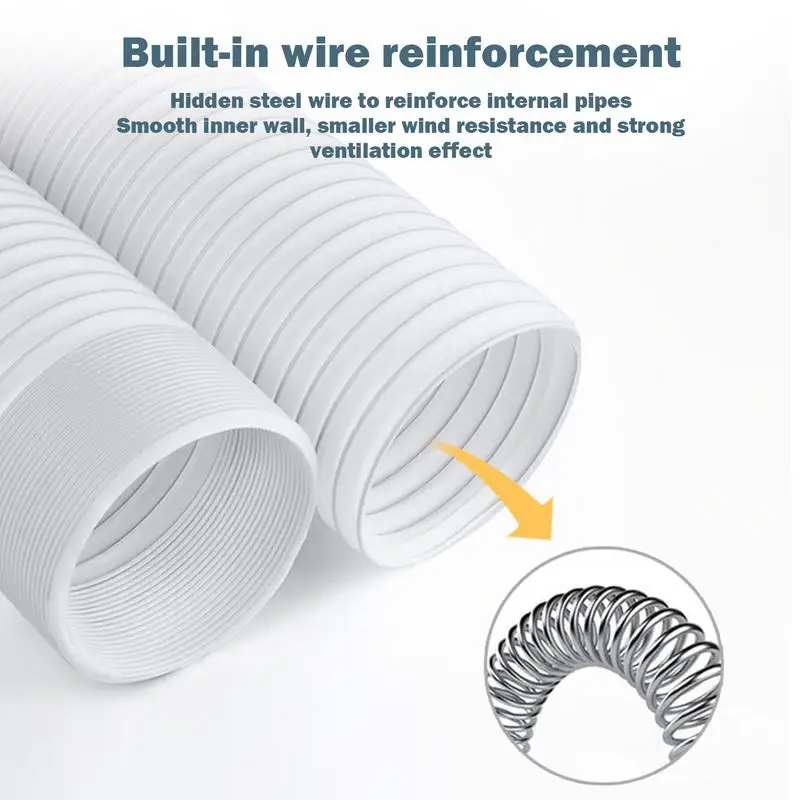 130/150mm Duct Extension Pipe Telescopic Flexible Air Conditioner Exhaust Hose Accessories Vent Hose for Mobile Air Conditioning