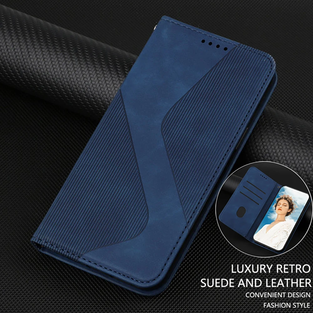 Leather Texture Wallet Book Case with Magnetic Flip Cover