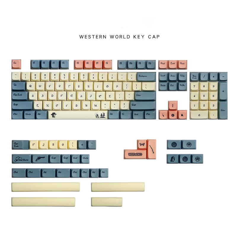 

61/64/108 Keys Orange Gray Keycaps Westworld Class XDA PBT Personalized Keycaps For MX Mechanical Keyboard Ball Caps