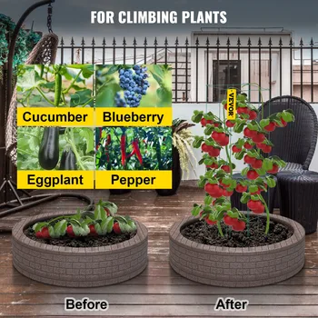 VEVOR Tomato Cages Plant Support Cages 3/5/6/10 Pack Square Steel 3.3 /3.8 FT Green for Garden Plant Care Soil & Accessories 4