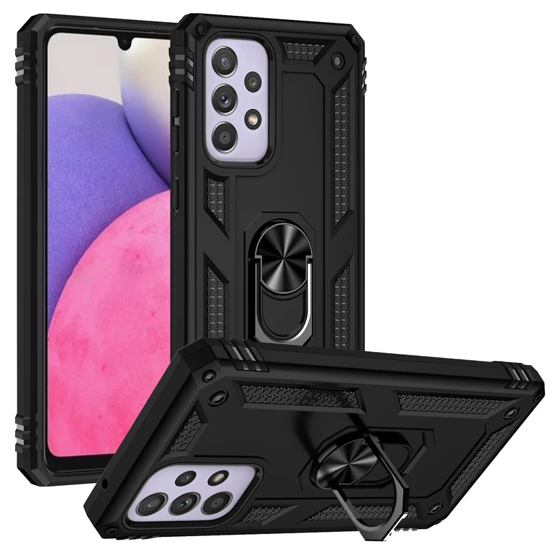 Coque blindée antichoc avec anneau métallique, étui pour Samsung Galaxy A54 A53 A52 A12 A13 A33 A23 A73 A14 A51 A50 A22 A32 A04 A34 A03s A72_voghion.com