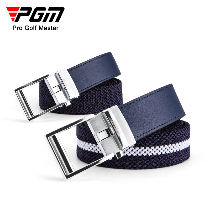 

PGM Golf Belt Men's Elastic Knitted Belt with Cowhide Alloy Button Head Sports Belt Golf Supplies