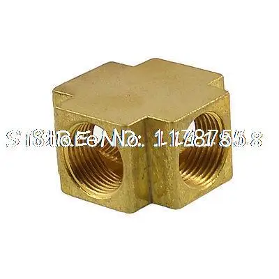 

Pneumatic Brass Pipe Fittings 4 Way Equal Female Cross Connector PT 3/8"