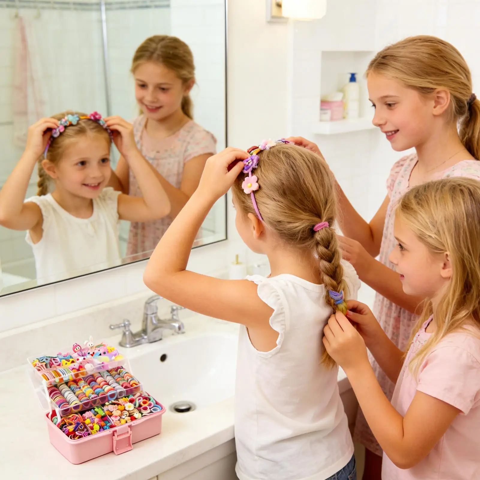 Haarschmuck für Mädchen, elastische Haarspangen, Haarschmuck-Set für Mädchen, ideal als Karnevals-, Geburtstags- oder Weihnachtsgeschenk, Kleid_voghion.com