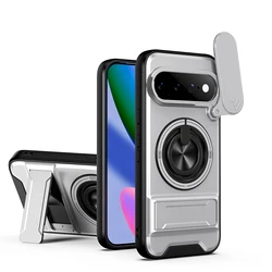 Matte Black Anti - Shock Case with Slide Camera Protection for Google Pixel 10ProXL (Silver)