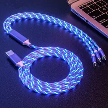 

3in1 LED lighting USB Cable Micro USB Type C 8Pin Charging Cable for iPhone 11 X Huawei Samsung Multi usb Port USB C Phone Cable