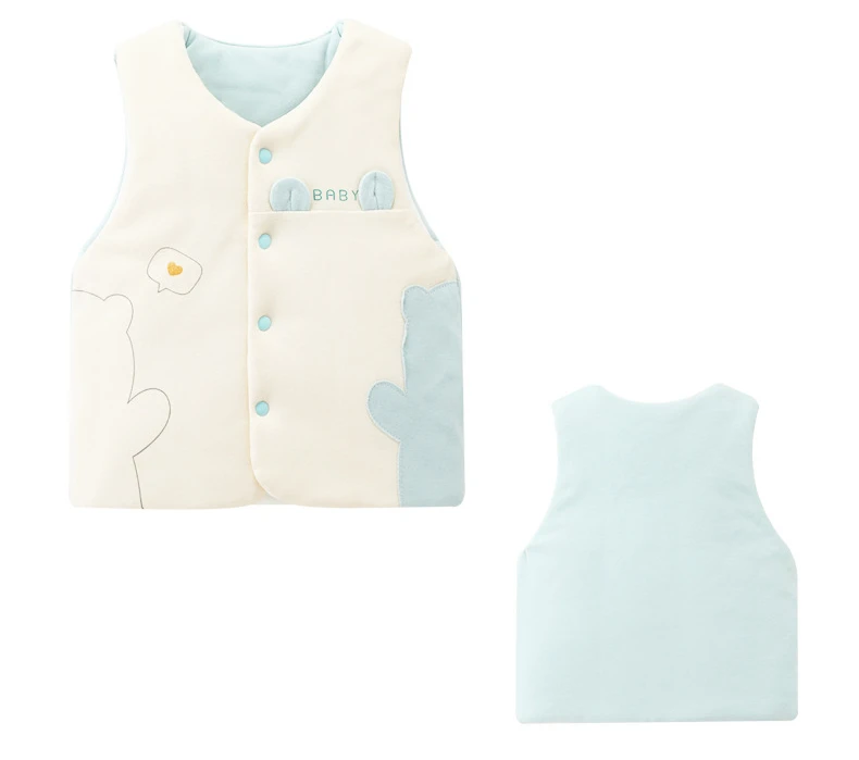 0-1Y Newborn Baby Vest Cotton Toddler Waistcoat Sleeveless Jacket for Girls Boys Vests Winter Children Clothes Cartoon