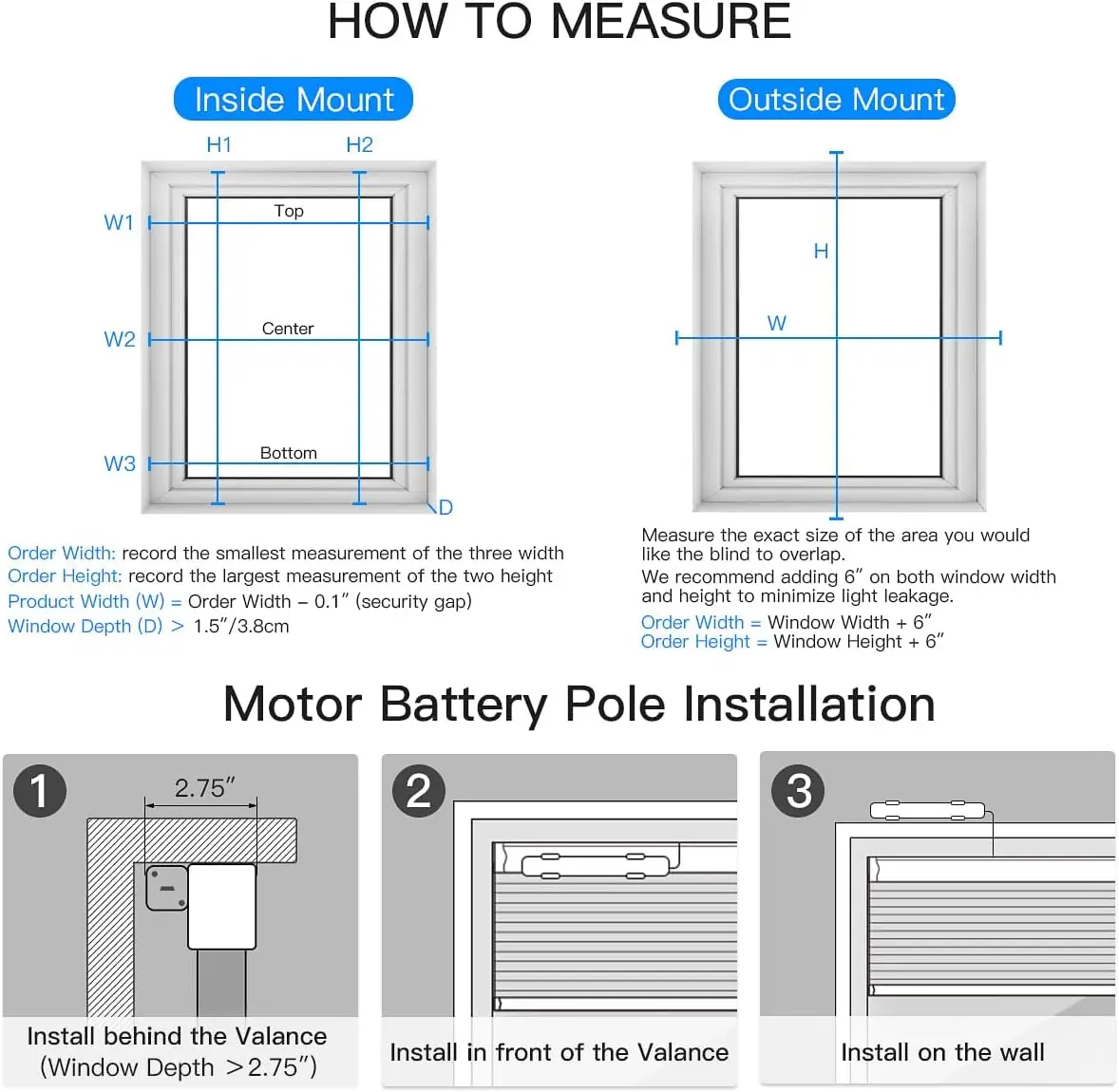 Motorised Cellular Shade with Remote Control, Blackout Electric Honeycomb Blinds for Windows, Smart Window Shade Size
