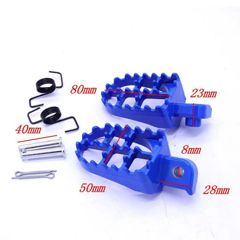 Footrest Footpegs Assembly for Yamaha PW50 PW80 for Honda XR50 XR70 CRF 50/70/80/100 Pit Dirt Bike, Blue