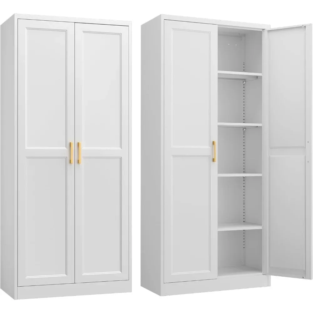 White Metal Pantry Cabinet 1