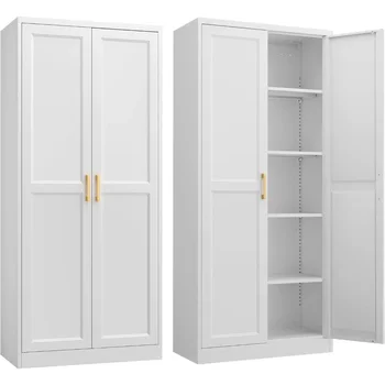 White Metal Pantry Cabinet 1