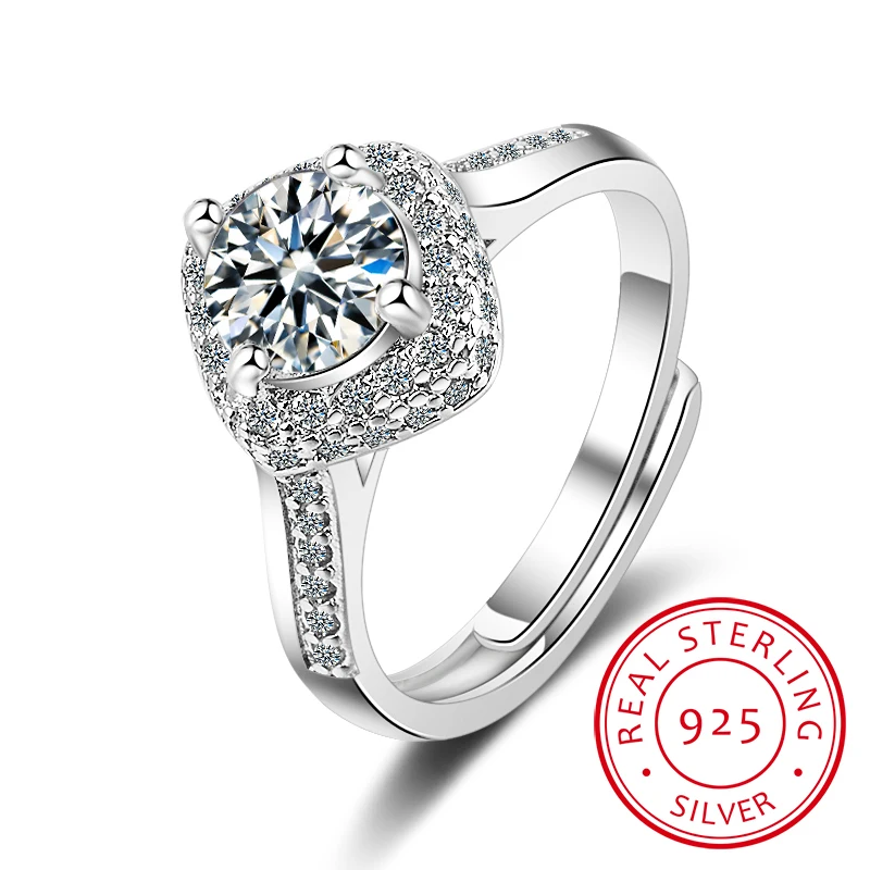 약속 925 스털링 실버 반지, 클래식 결혼 반지 주얼리, 신부 들러리 선물 큐빅