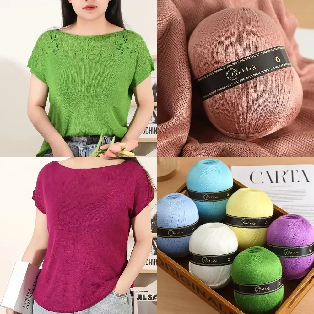Soft Pure Silk Silk Cotton Yarn Thin Lace Knitting Supplies Hand Knitting Yarn Crochet Yarn For Crocheting Knit Sweater Shawls 5