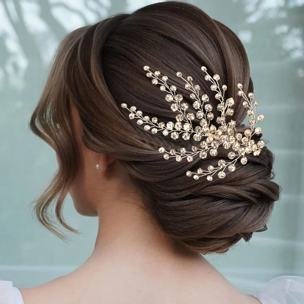 DZ227 Newest Crystal Bridal Hair Combs Rhinestone Wedding Hair Accessories Fashion Women Headpiece Bridesmaids Accessories