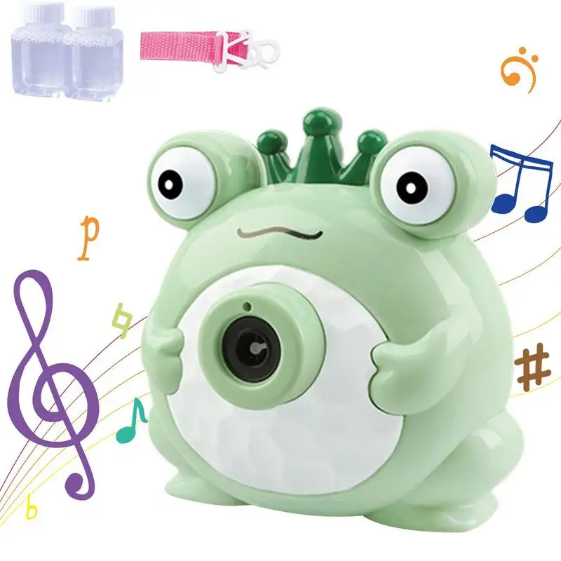 

Детская пузырчатая машина, милая лягушка в форме камеры, автоматическая воздуходувка для пузырьков, внешние детские игрушки, летние игрушки с музыкой и искусственными пузырьками