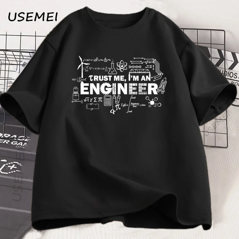 Men's Trust Me, I'm An Engineer Graphic Cotton T-Shirt - Short Sleeve, Round Neck Summer Top