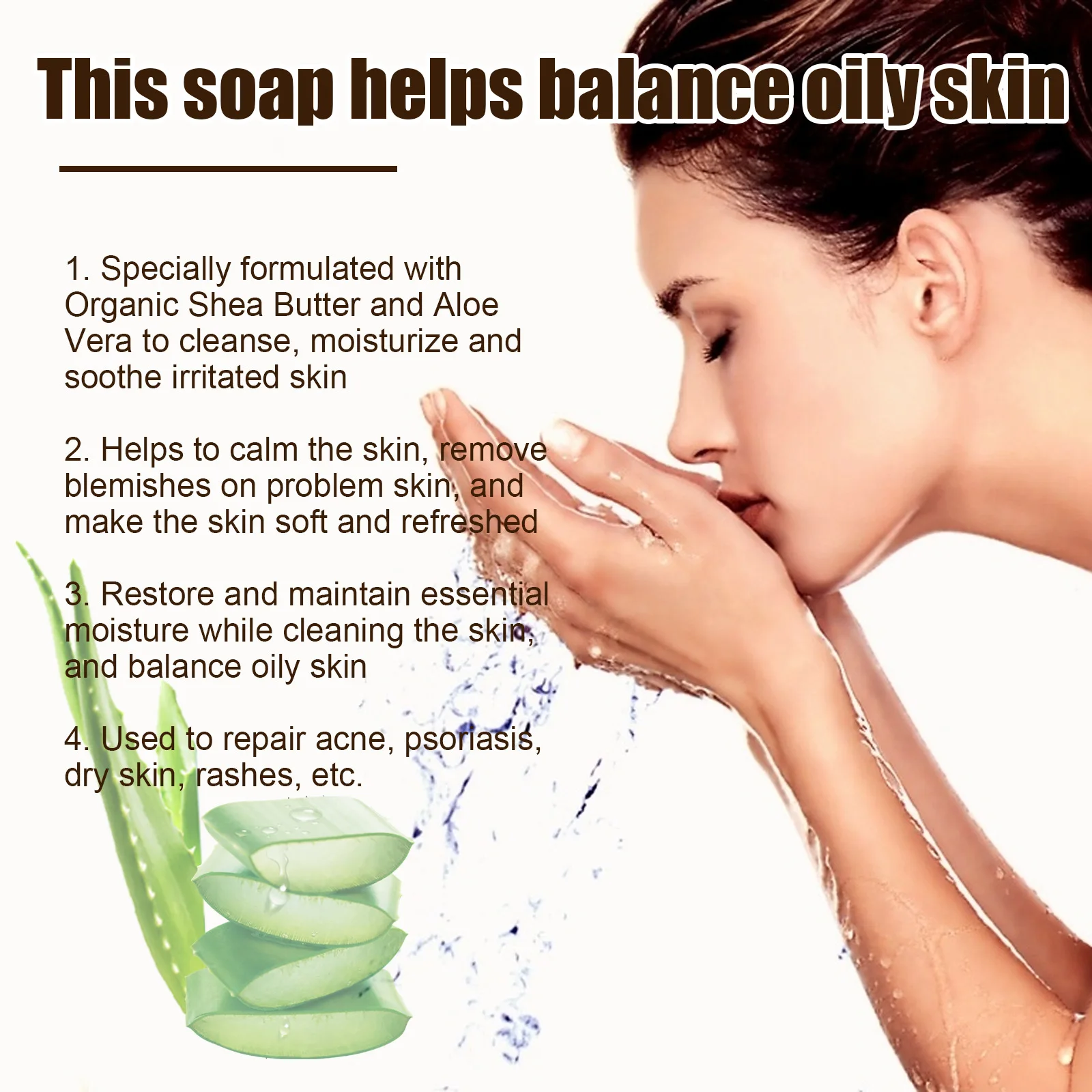 Facial Cleansing Soap Anti Acne Remove Pimples Blackhead Dark Spots Shrink Pores Gentle Moisturizing Soothing Face Wash Cleanser 4