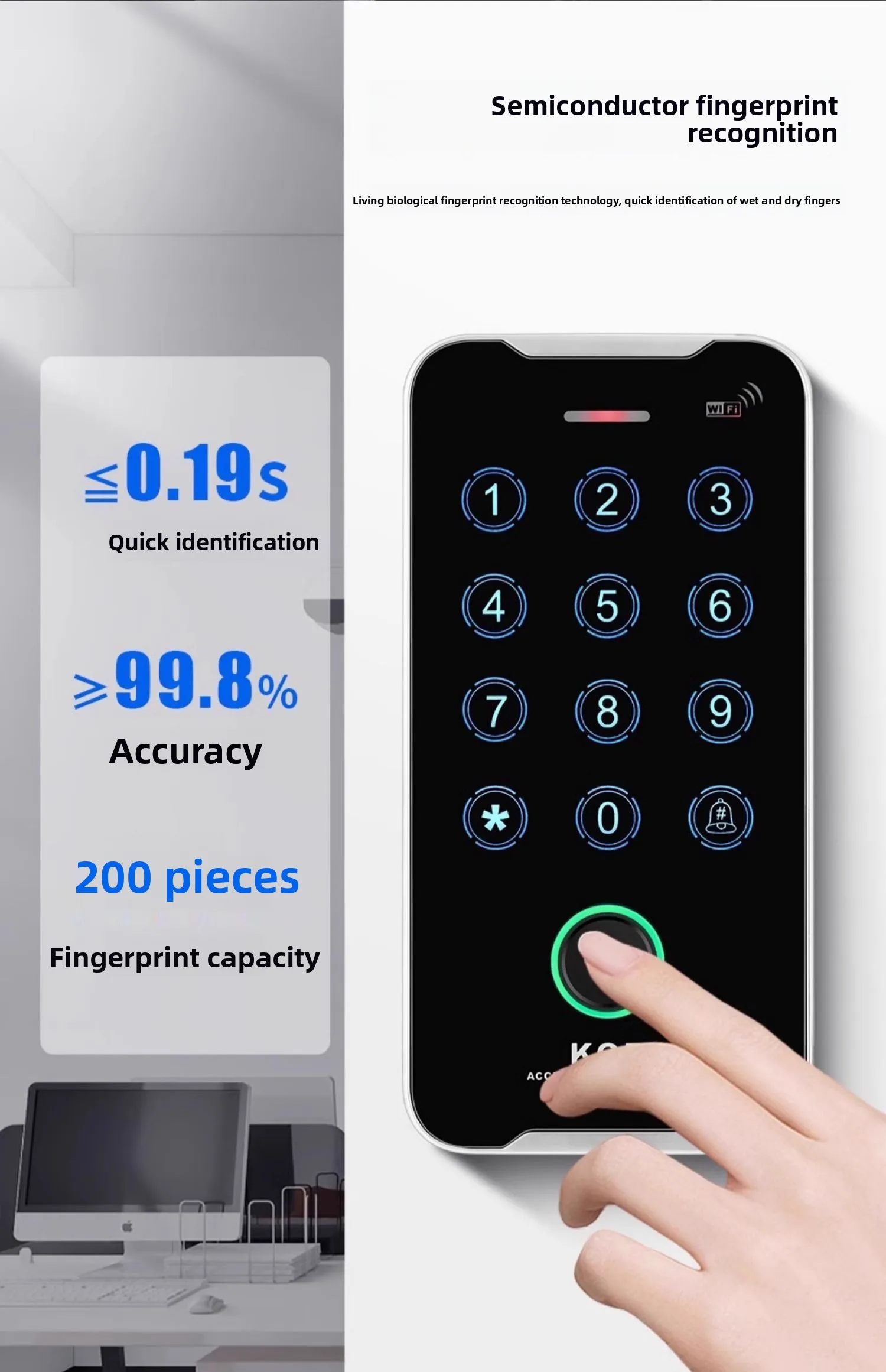 outdoor waterproof fingerprint access control machine metal facial recognition a