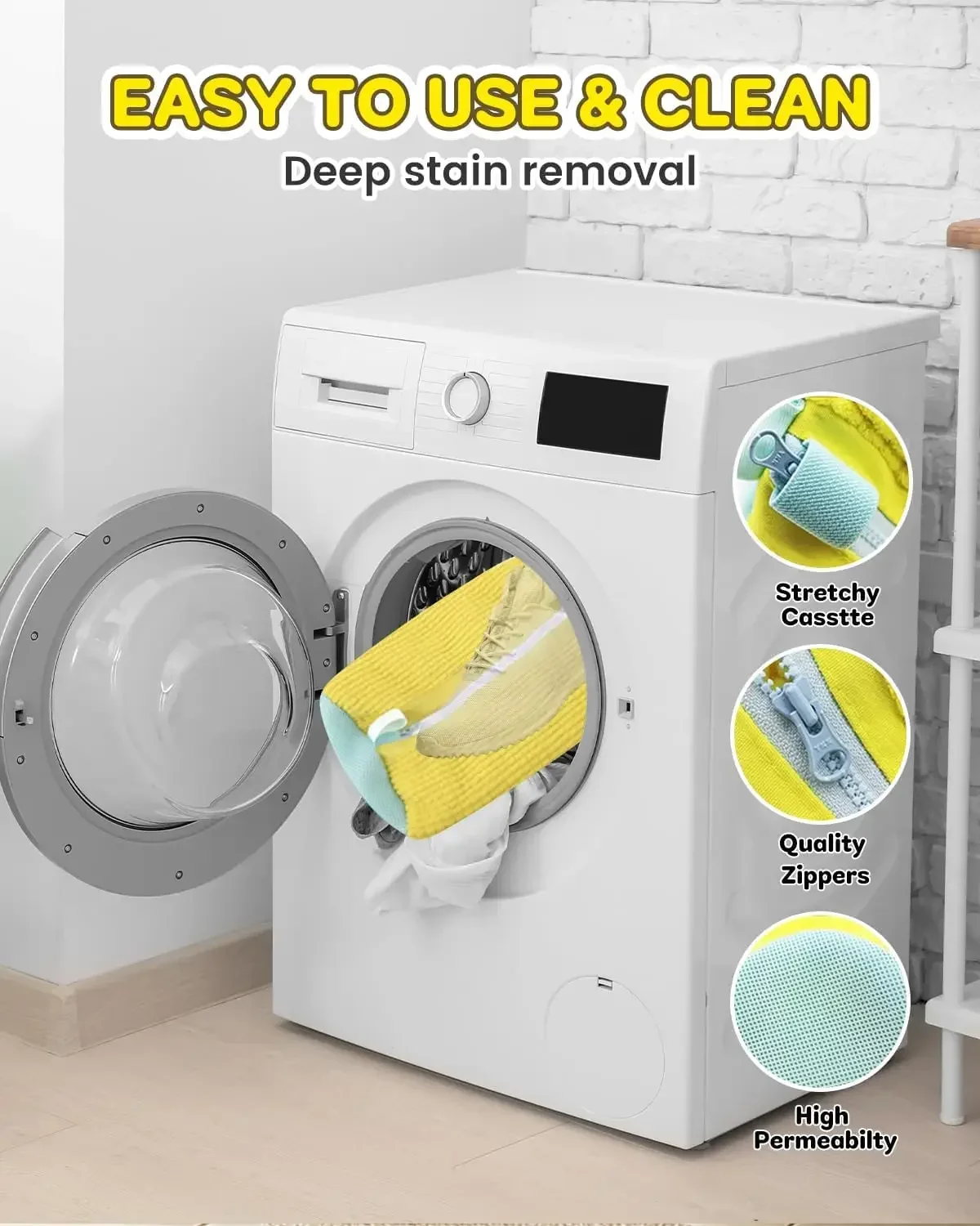 Description Picture 4 of itemWash Shoes Bag Padded Net Laundry Shoes Protector Fluffy fibers Polyester Washing Shoes Machine Laundry Bag Drying Bags